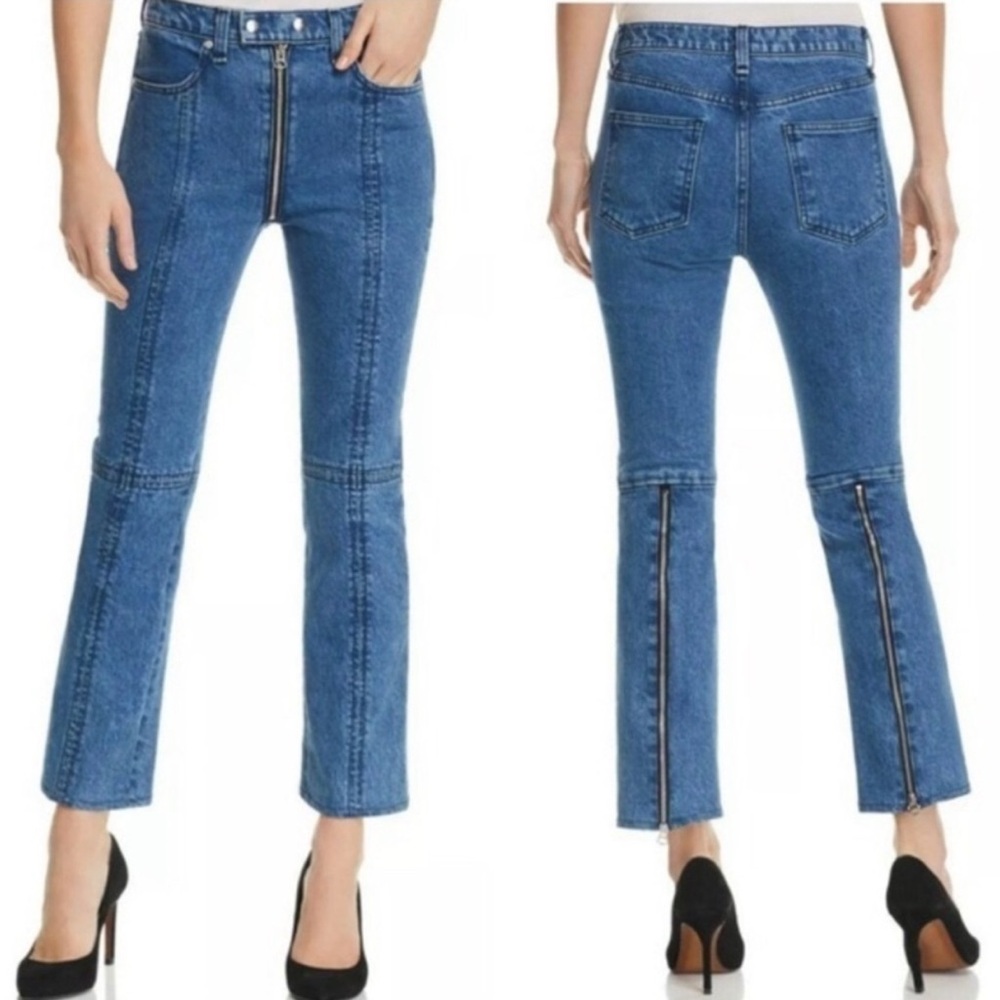 rag & bone - Iver Cropped High Waisted Blue Flare Jeans
